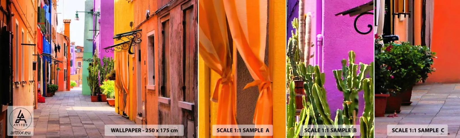 Fototapetenmuster Standard Eco - Regenbogengasse - Stadt, Venedig, Die Architektur - 100x30 cm