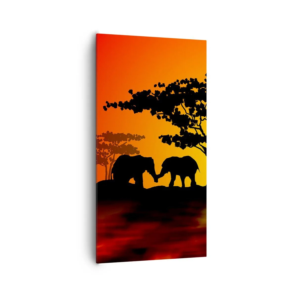Bild auf Leinwand - Leinwandbild - Treffen in der Savanne - 65x120 cm