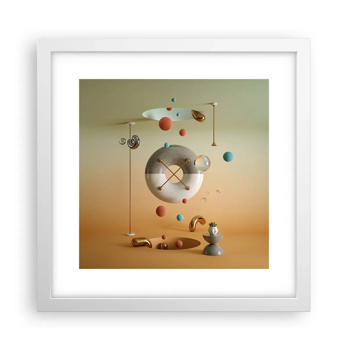 Poster in einem weißen Rahmen - Alles kann passieren - 30x30 cm