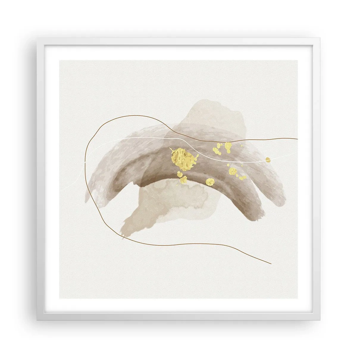 Poster in einem weißen Rahmen - Im Weltraum begegnet - 60x60 cm