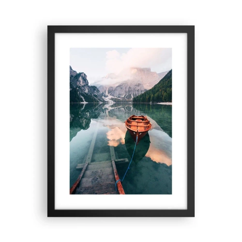 Poster in einem schwarzem Rahmen - Friedlicher Schlaf der Berge - 30x40 cm