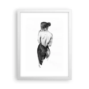 Poster in einem weißen Rahmen - Bei ihr verschwindet die Welt - 30x40 cm