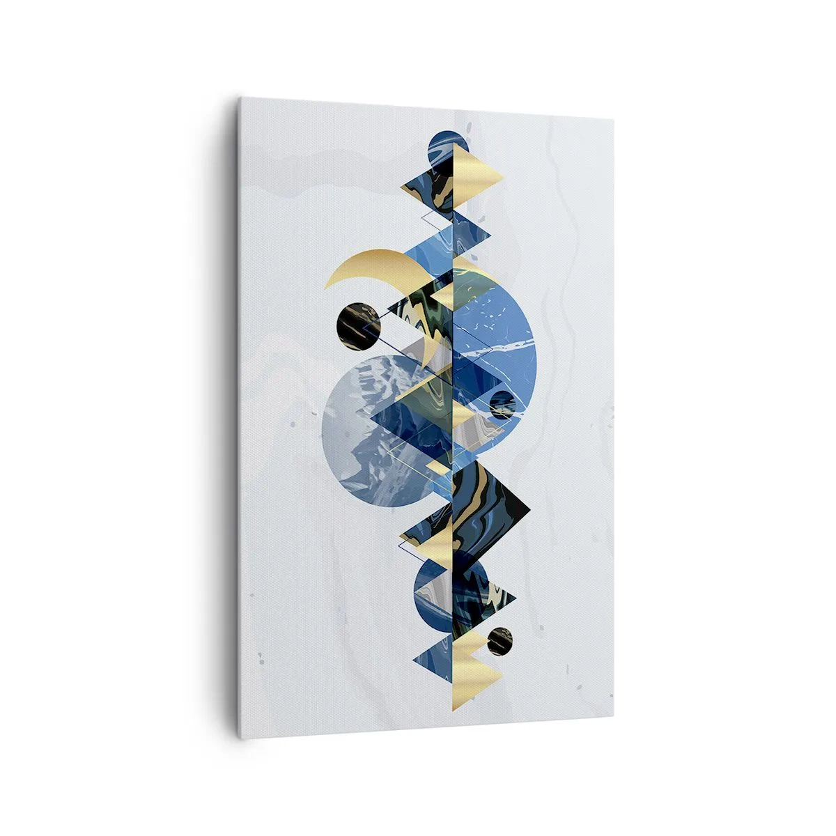 Bild auf Leinwand - Leinwandbild - Abstrakte geometrische Muster mit Bergmotiven - 80x120cm - Geometrische Landschaft - Moderne Wanddekoration für Wohnzimmer und Schlafzimmer ARTTOR