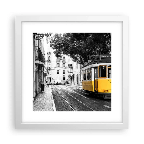 Poster in einem weißen Rahmen - Und Fado im Hintergrund - 30x30 cm