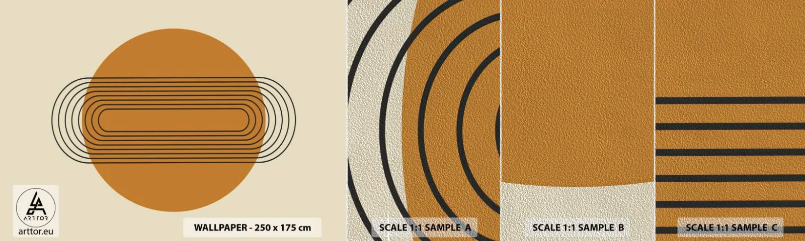 Fototapeten Muster Premium Sand - Perfekter Plan - Abstraktion, Grafik, Modernes Muster - 100x30 cm