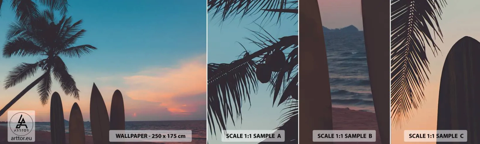 Fototapeten Muster Selbstklebend Deluxe Sticker - Morgen wird es auch lustig - Landschaft, Surfen, Meer - 100x30 cm