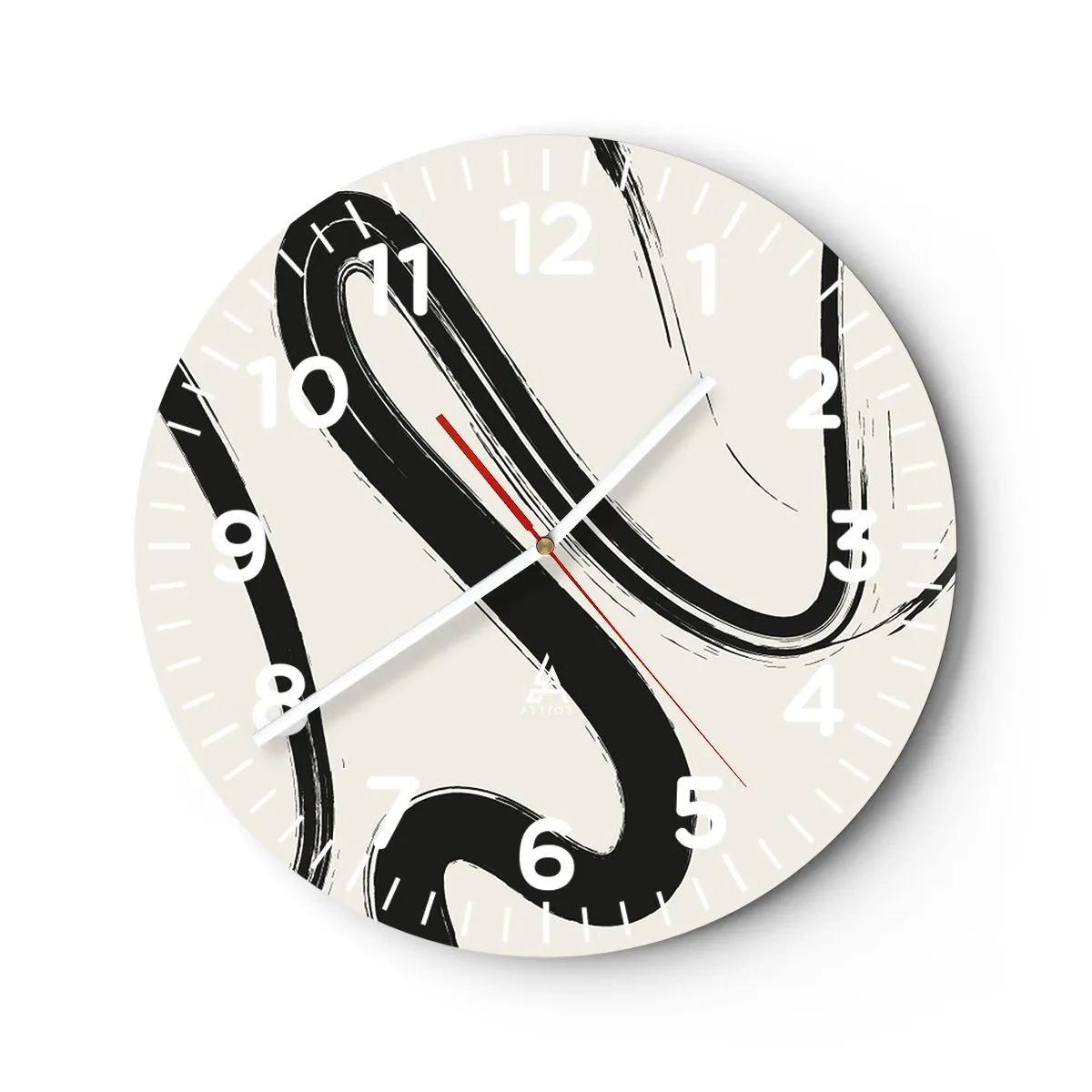 Wanduhr - Glasuhr - Schwarz-Weiß-Laune - 30x30 cm