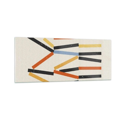 Glasbild - Bild auf glas - Komposition auf der Ebene - 100x40 cm