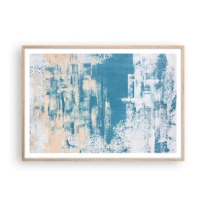 Poster in einem Rahmen aus heller Eiche - Durch einen Eiszapfen - 100x70 cm