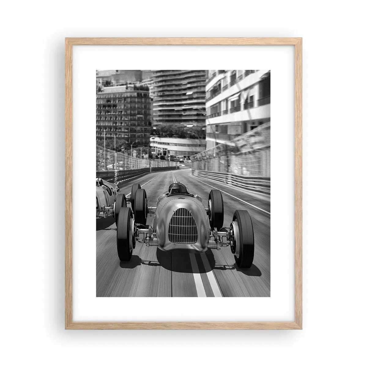 Poster in einem Rahmen aus heller Eiche - Vor langer Zeit in Monte Carlo - 40x50 cm