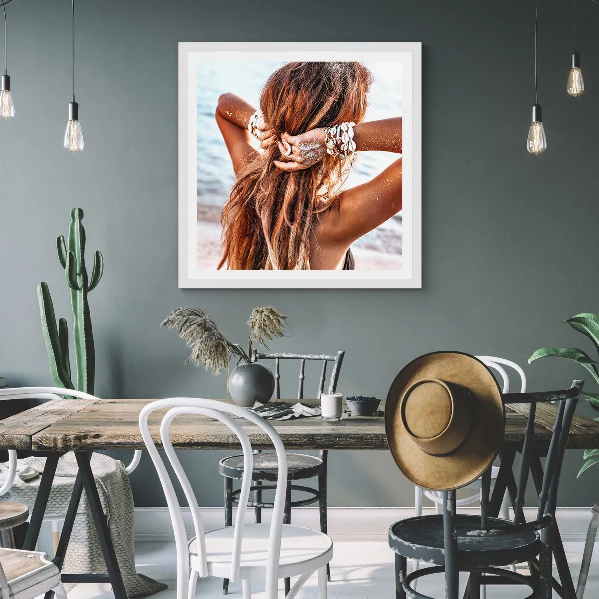 Poster in einem weißen Rahmen - Eine Schwester von Wasser und Sonne - 30x30 cm