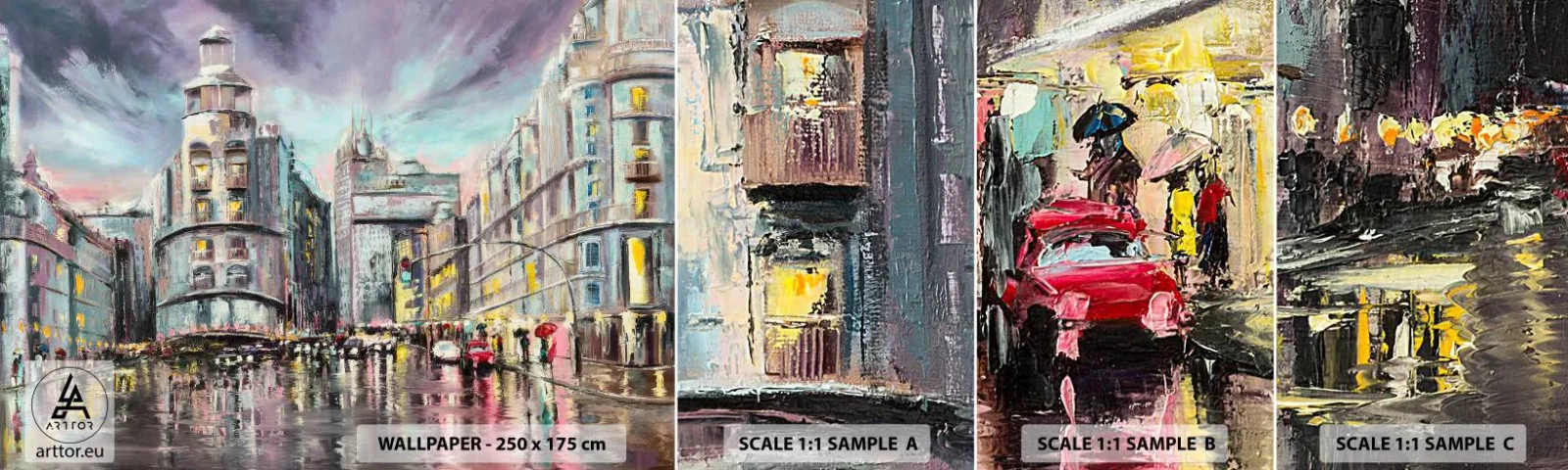 Fototapetenmuster Standard Eco - Es wird ein gelungener Abend - Stadt, Madrid, Die Architektur - 100x30 cm