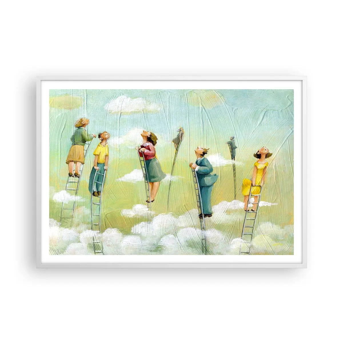 Poster in einem weißen Rahmen - Hinter deinem Traum - 100x70 cm