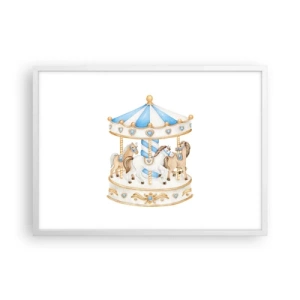 Poster in einem weißen Rahmen - Süße Kindheit - 70x50 cm