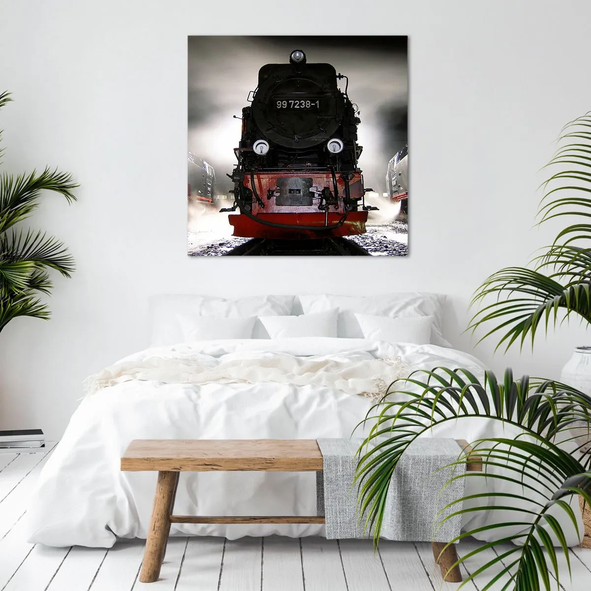 Bild auf Leinwand - Leinwandbild - Er steht und keucht, seufzt und pustet - 60x60 cm