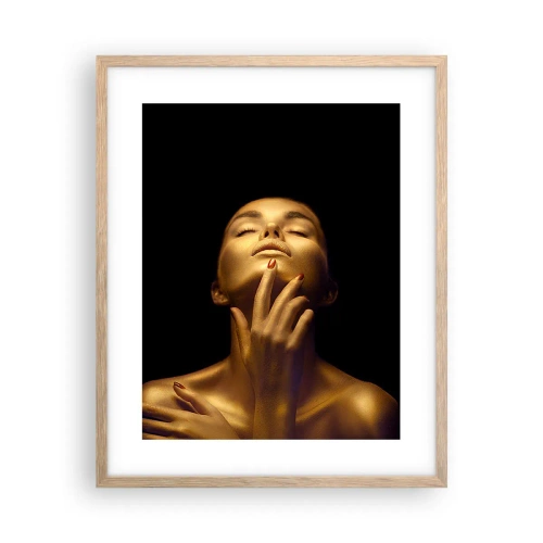 Poster in einem Rahmen aus heller Eiche - Wie goldene Seide - 40x50 cm
