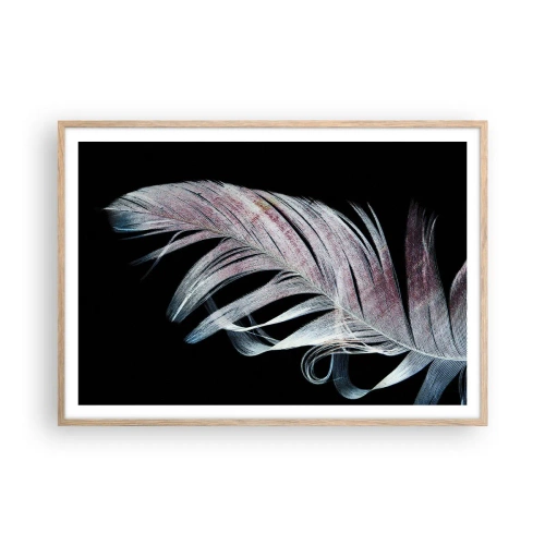 Poster in einem Rahmen aus heller Eiche - Denke an Berührung - 100x70 cm