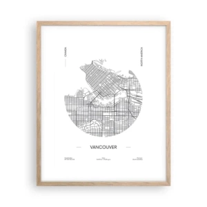 Poster in einem Rahmen aus heller Eiche - Anatomie von Vacouver - 40x50 cm