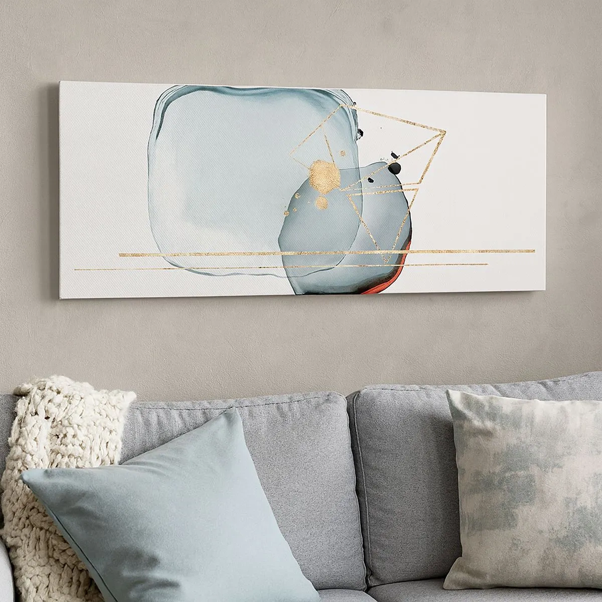 Bild auf Leinwand - Leinwandbild - Eine Studie über Tropfen - 100x40 cm