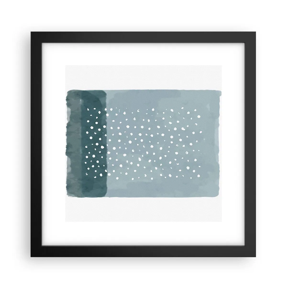 Poster in einem schwarzem Rahmen - Auf Blau gewachsen - 30x30 cm