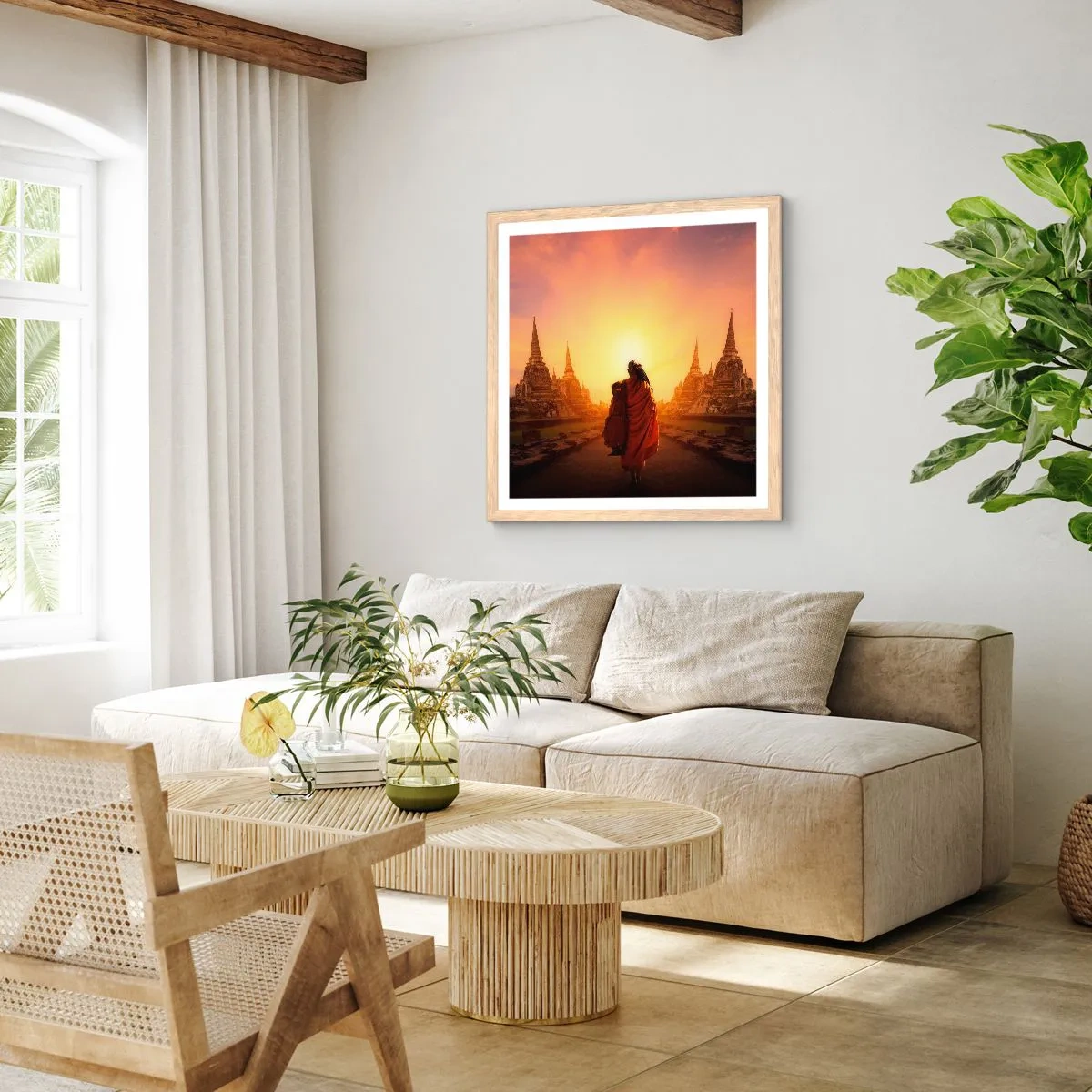 Poster in einem Rahmen aus heller Eiche - In Frieden für die Ewigkeit - 40x40 cm