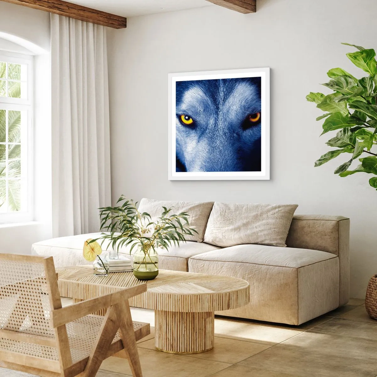 Poster in einem weißen Rahmen - Faszinierender Blick - 60x60 cm