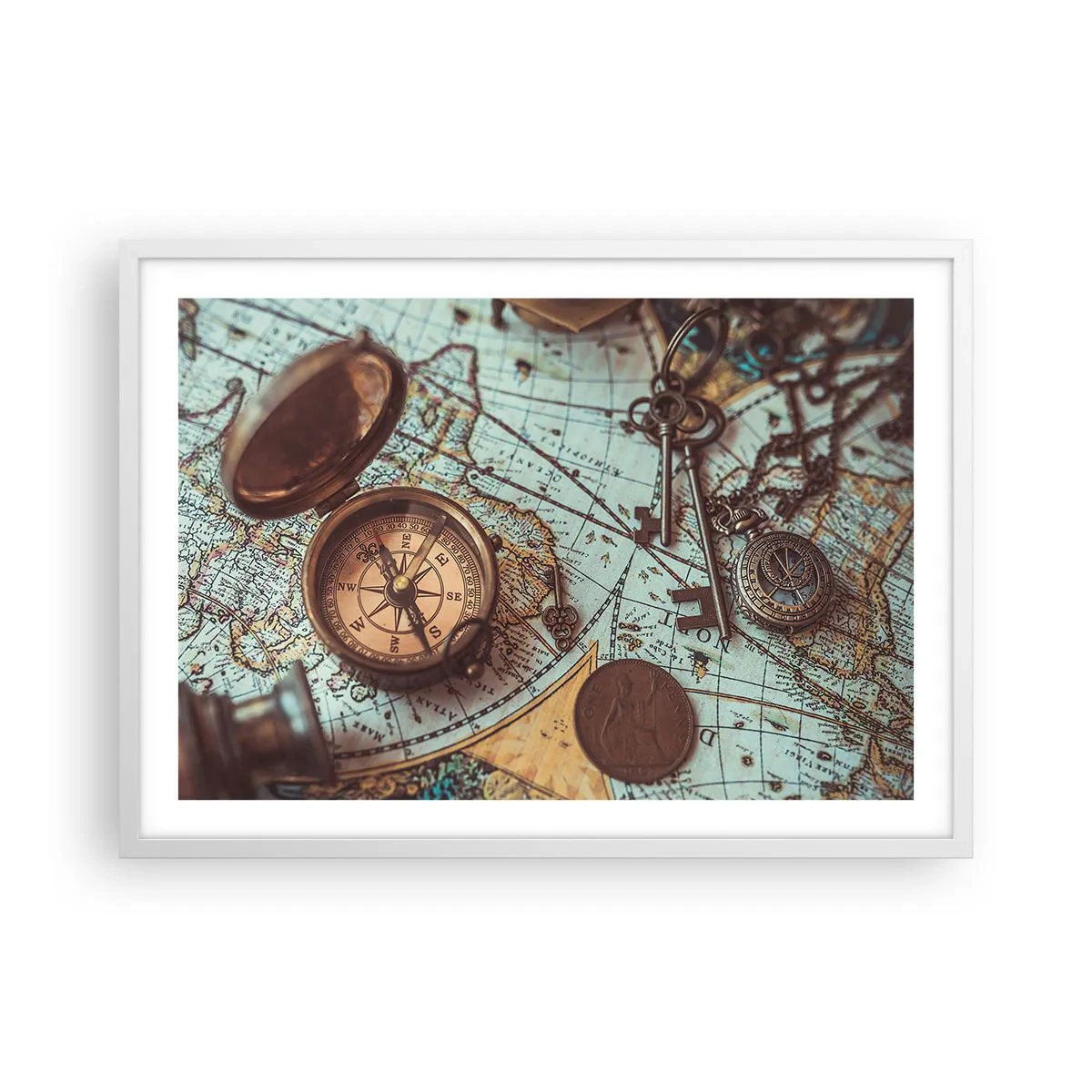 Poster in einem weißen Rahmen - Für den Abenteurer - 70x50 cm