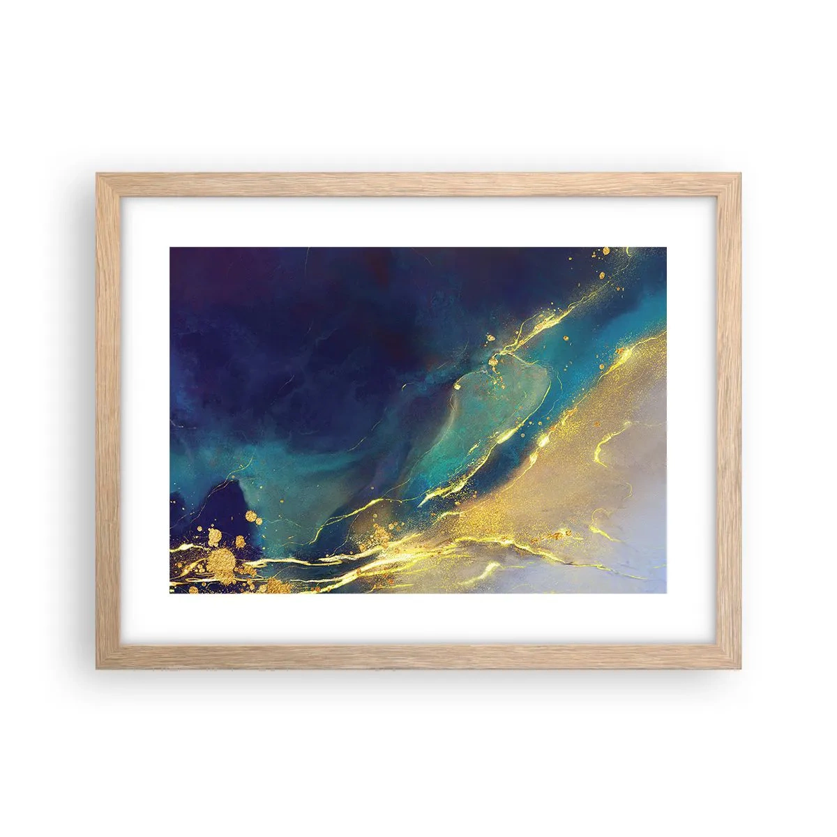 Poster in einem Rahmen aus heller Eiche - Der goldene Teich - 40x30 cm