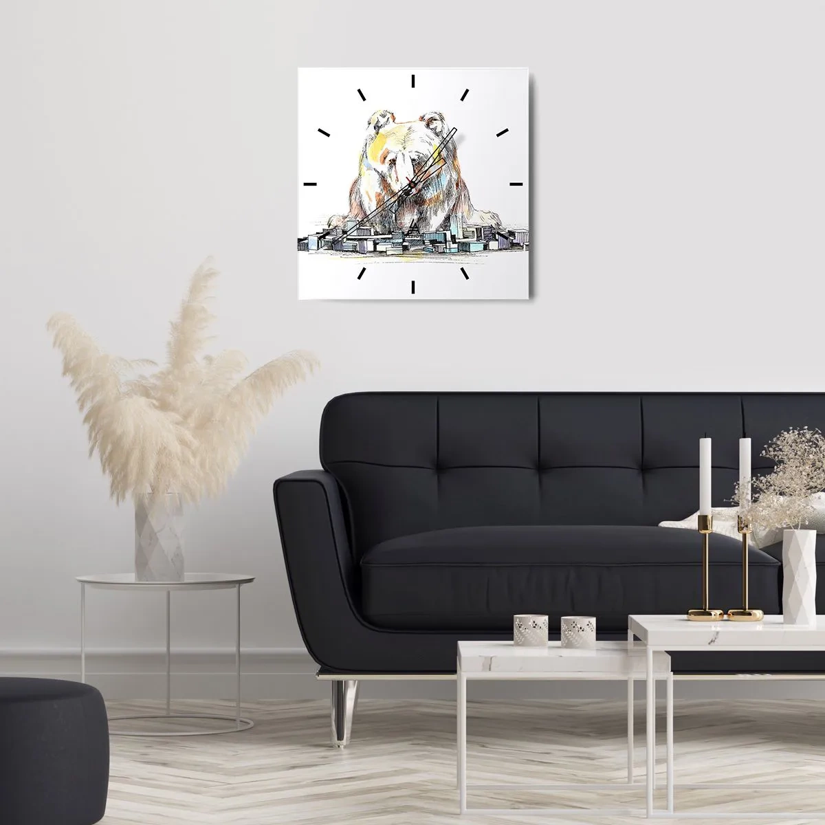 Wanduhr - Glasuhr - Wie kann man so leben? - 40x40 cm