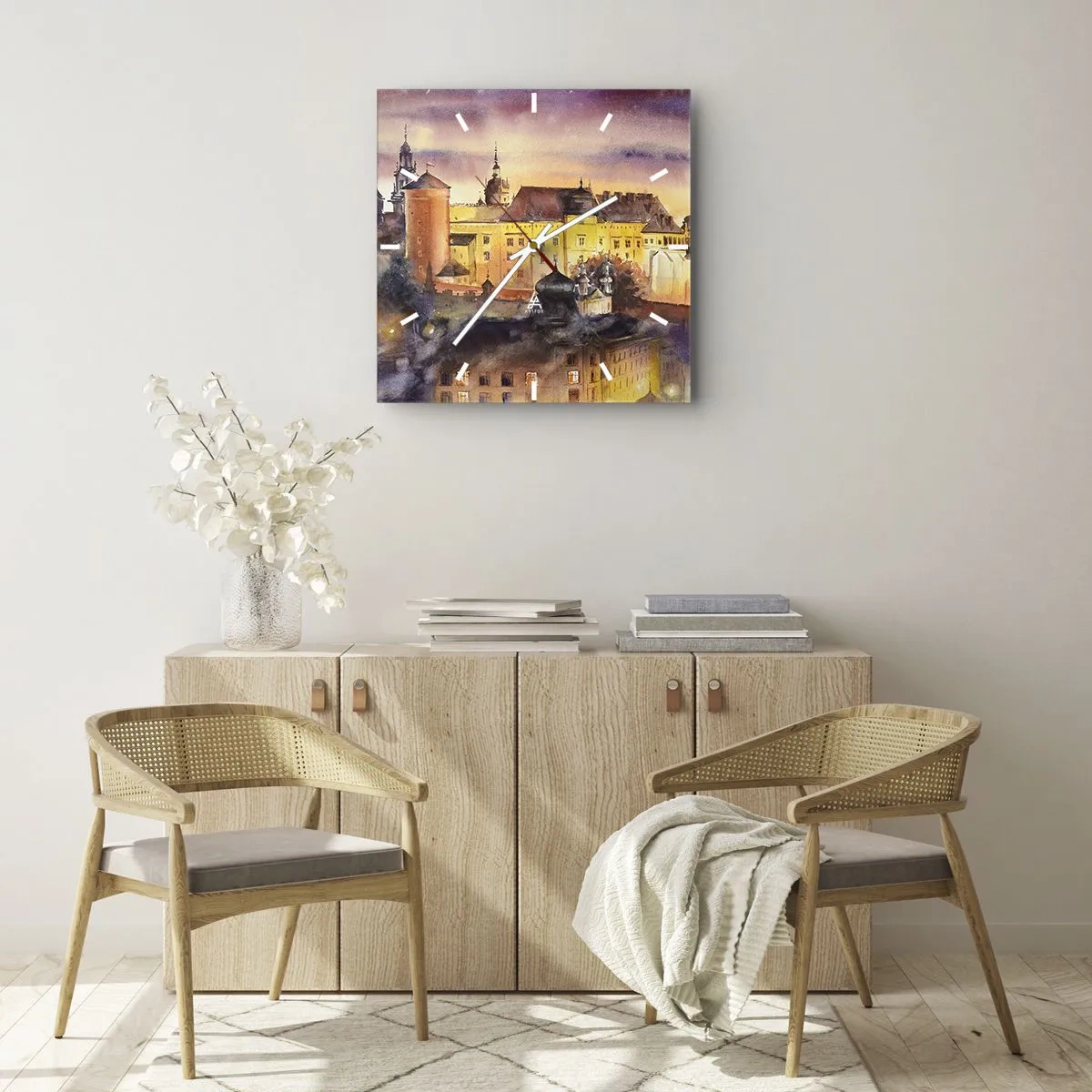 Wanduhr - Glasuhr - Geschichte und Märchen - 40x40 cm