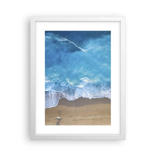 Poster in einem weißen Rahmen - Die Kraft des Blaus - 30x40 cm