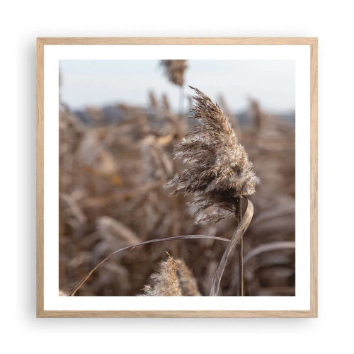 Poster in einem Rahmen aus heller Eiche - Zeit, mit dem Wind zu gehen - 60x60 cm