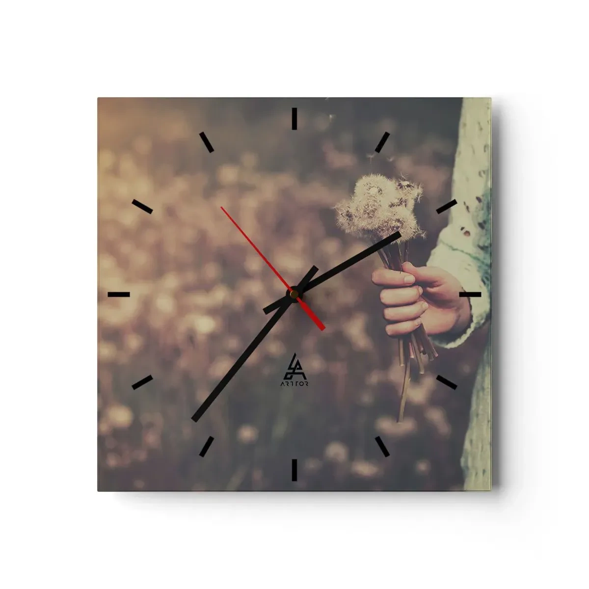 Wanduhr - Glasuhr - Bitte behalte sie - 40x40 cm
