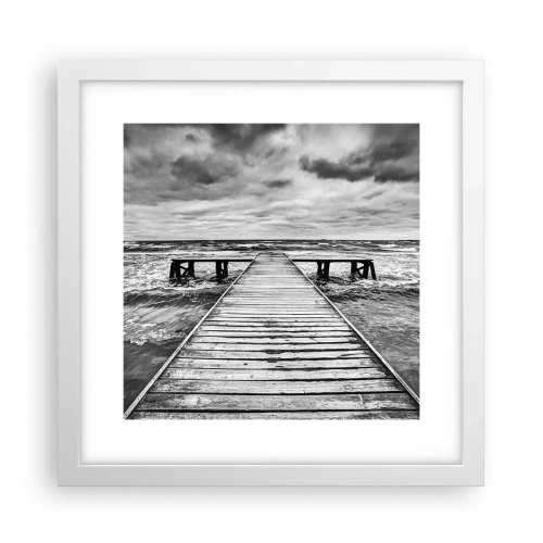 Poster in einem weißen Rahmen - Ich warte darauf, dass der Wind wegjagt... - 30x30 cm