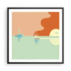 Poster in einem schwarzem Rahmen - Die perfekte Meereslandschaft - 60x60 cm