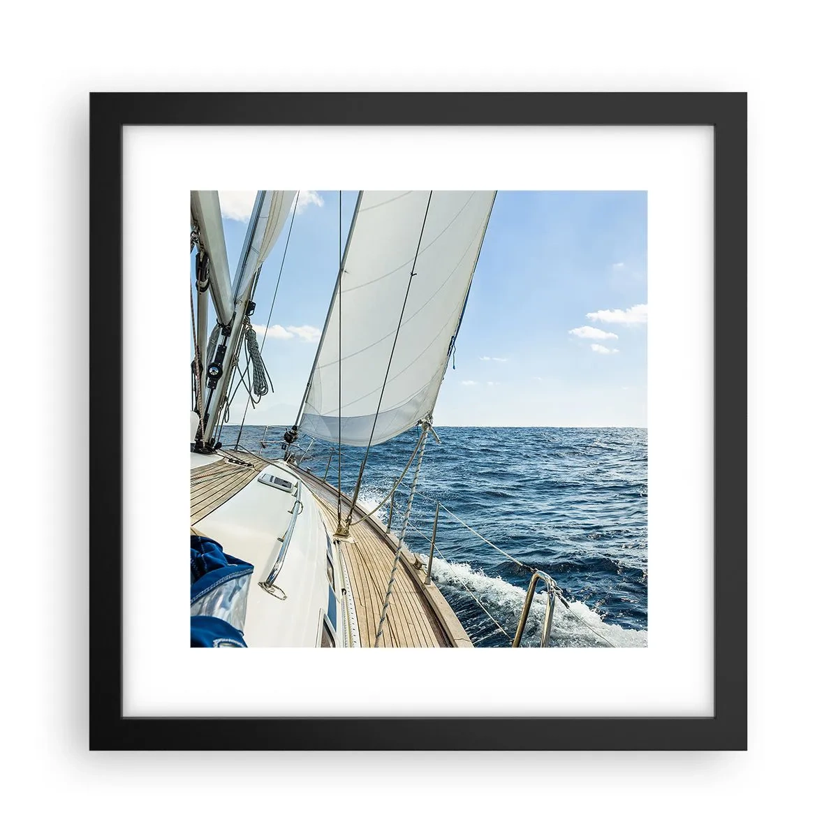Poster in einem schwarzem Rahmen - Ahoi, Abenteuer - 30x30 cm