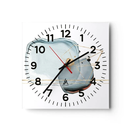 Wanduhr - Glasuhr - Eine Studie über Tropfen - 30x30 cm