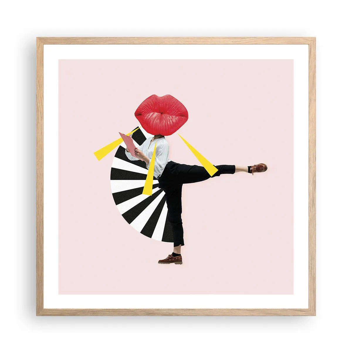 Poster in einem Rahmen aus heller Eiche - Surreale Pop-Art - 60x60 cm