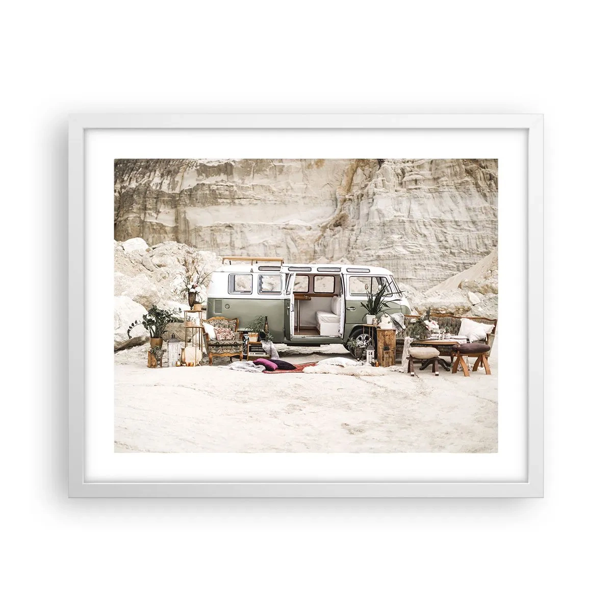 Poster in einem weißen Rahmen - Es ist die Zeit, die Reise zu beginnen - 50x40 cm