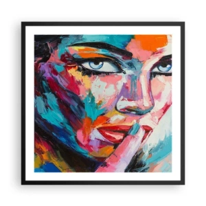 Poster in einem schwarzem Rahmen - Unser erstes Geheimnis - 60x60 cm