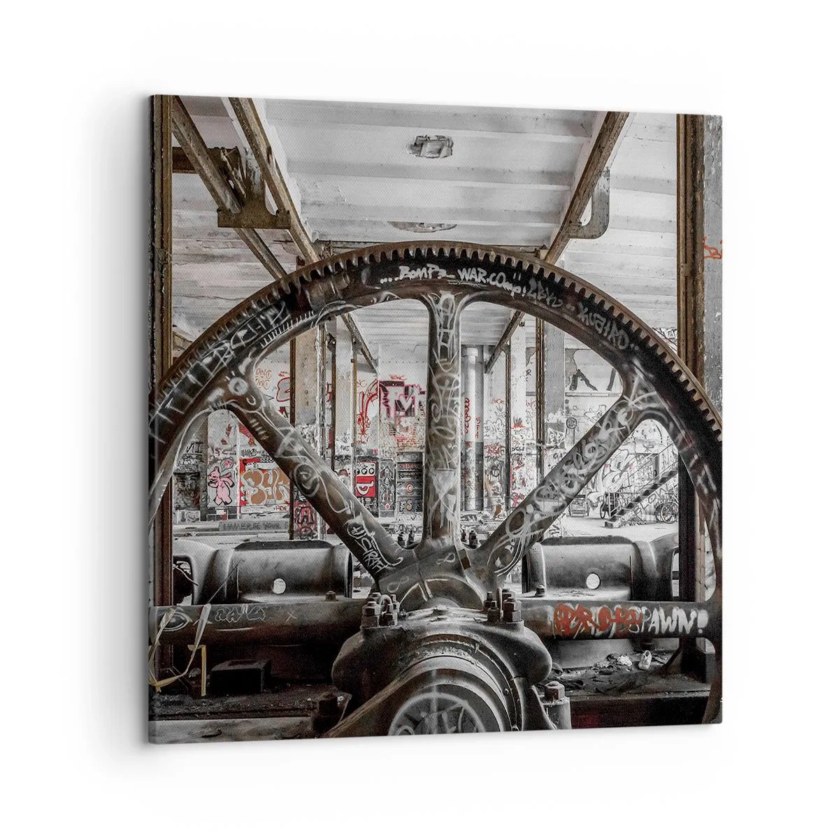 Bild auf Leinwand - Leinwandbild - Das geheime Leben der Fabrik - 50x50 cm