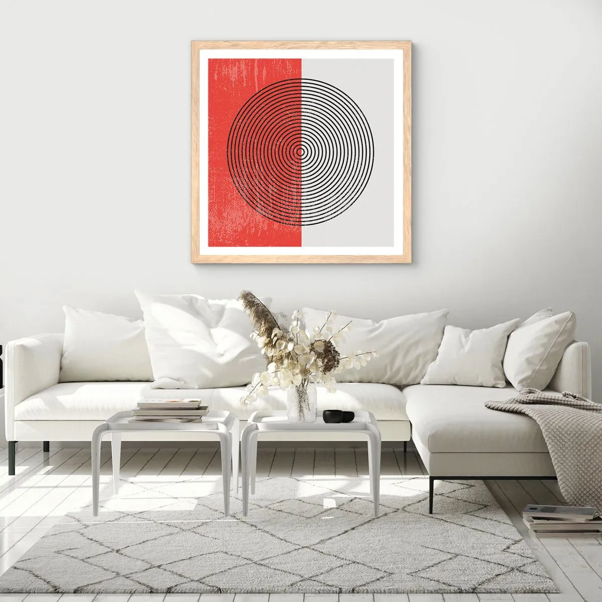 Poster in einem Rahmen aus heller Eiche - Auf den Punkt gebracht - 40x40 cm