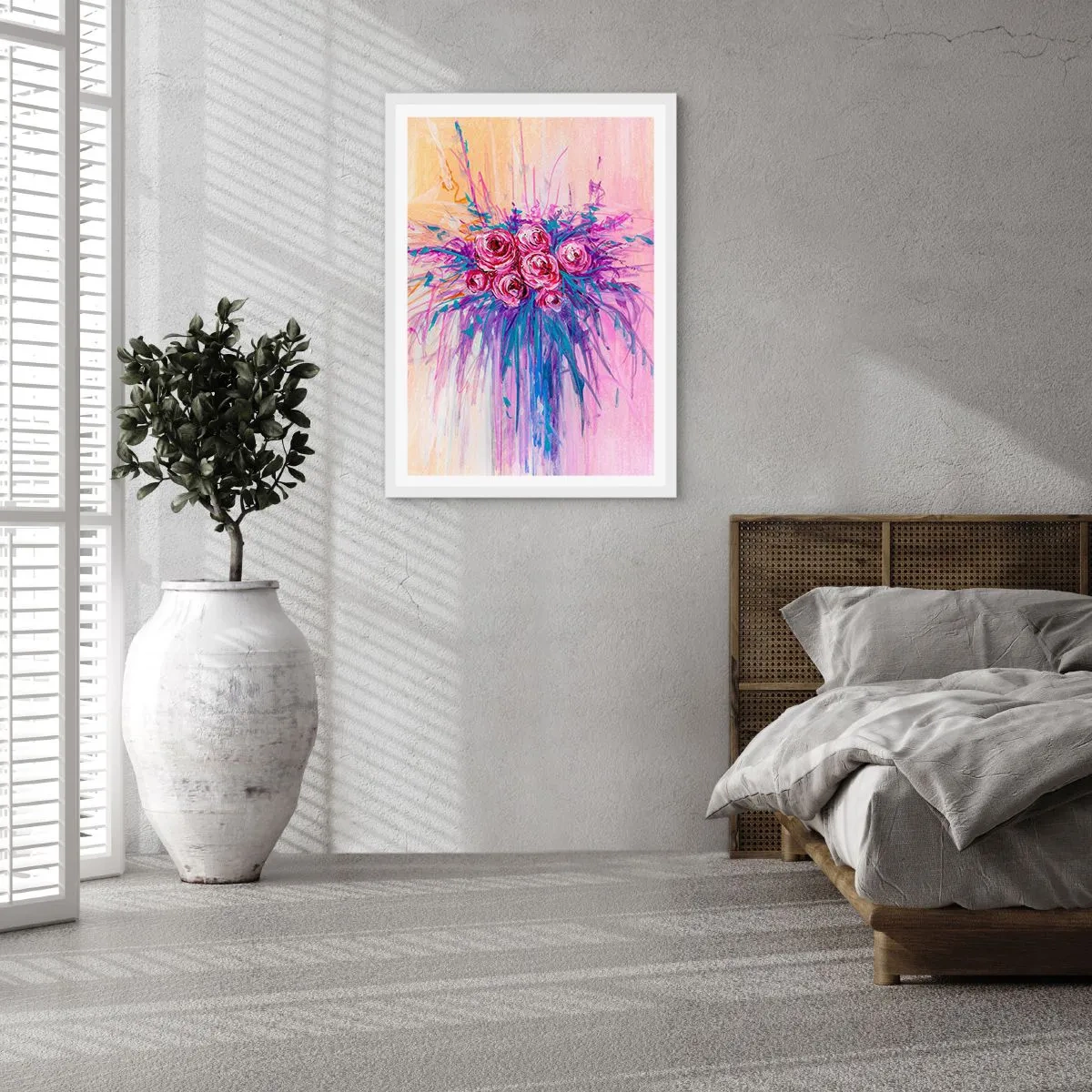 Poster in einem weißen Rahmen - Rosenbrunnen - 30x40 cm