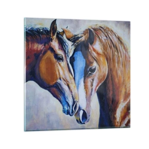 Glasbild - Bild auf glas - Ist es Freundschaft? ist es baby - 40x40 cm