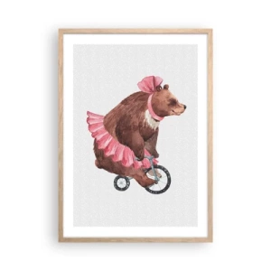 Poster in einem Rahmen aus heller Eiche - Was für ein Affentheater! - 50x70 cm