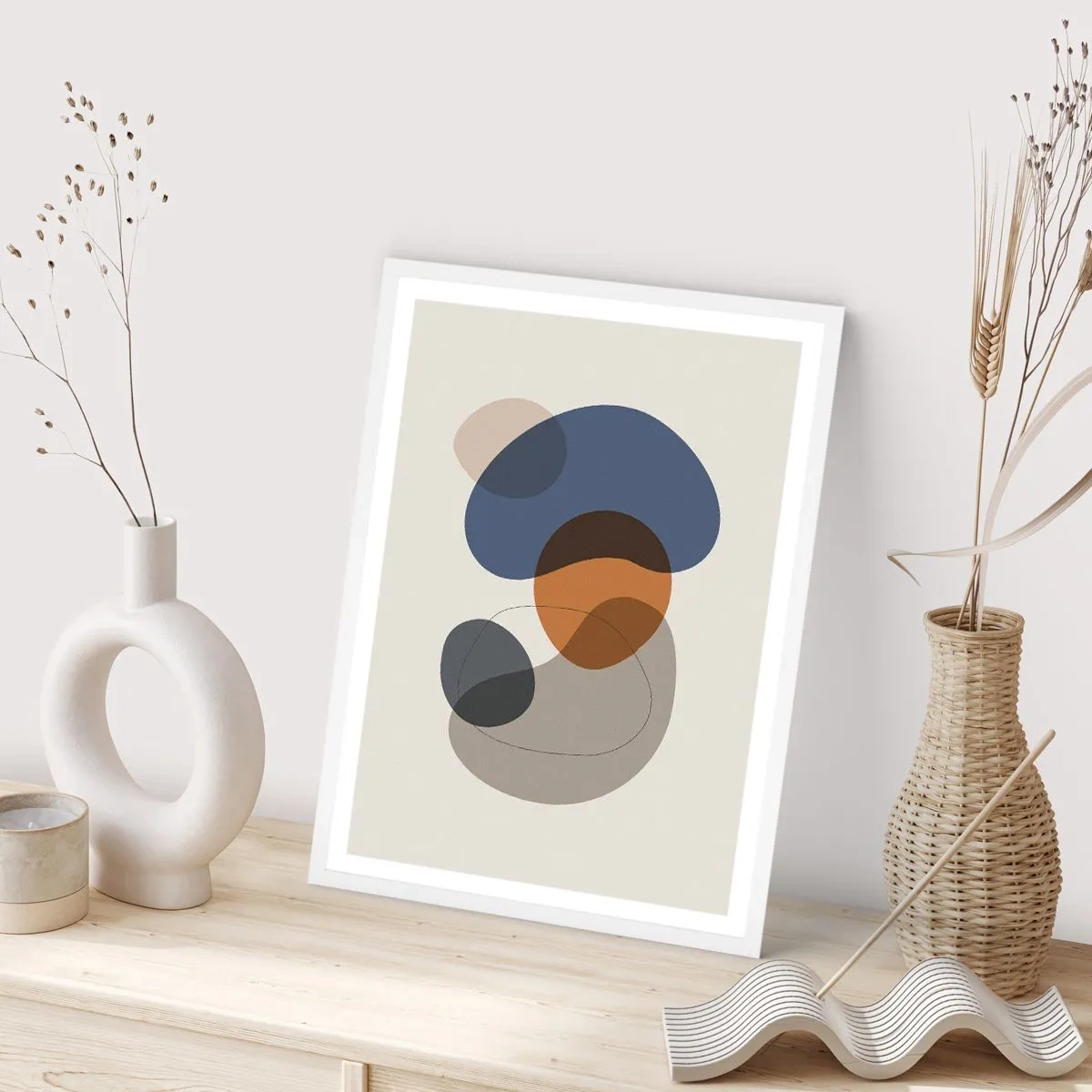 Poster in einem weißen Rahmen - Farbtropfen - 40x50 cm