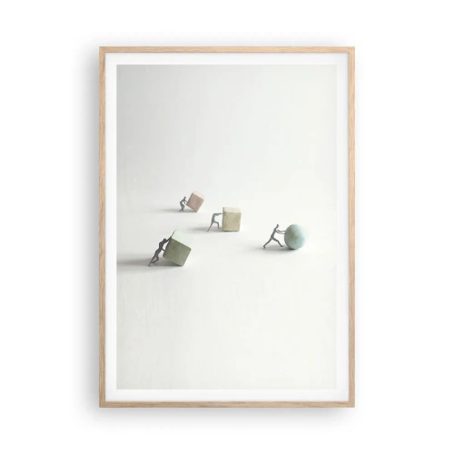 Poster in einem Rahmen aus heller Eiche - Pures Leben - 70x100 cm