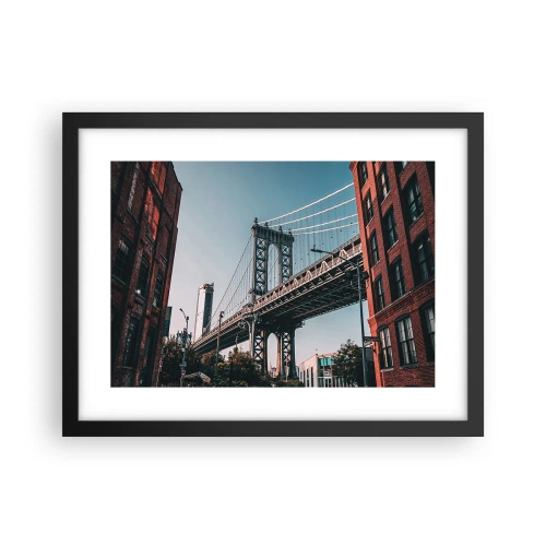 Poster in einem schwarzem Rahmen - Über den Wellen der Stadt - 40x30 cm