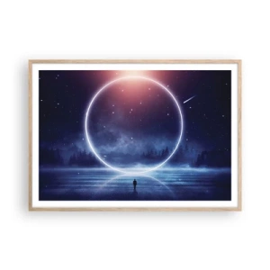 Poster in einem Rahmen aus heller Eiche - Sie sind schon da ... - 100x70 cm