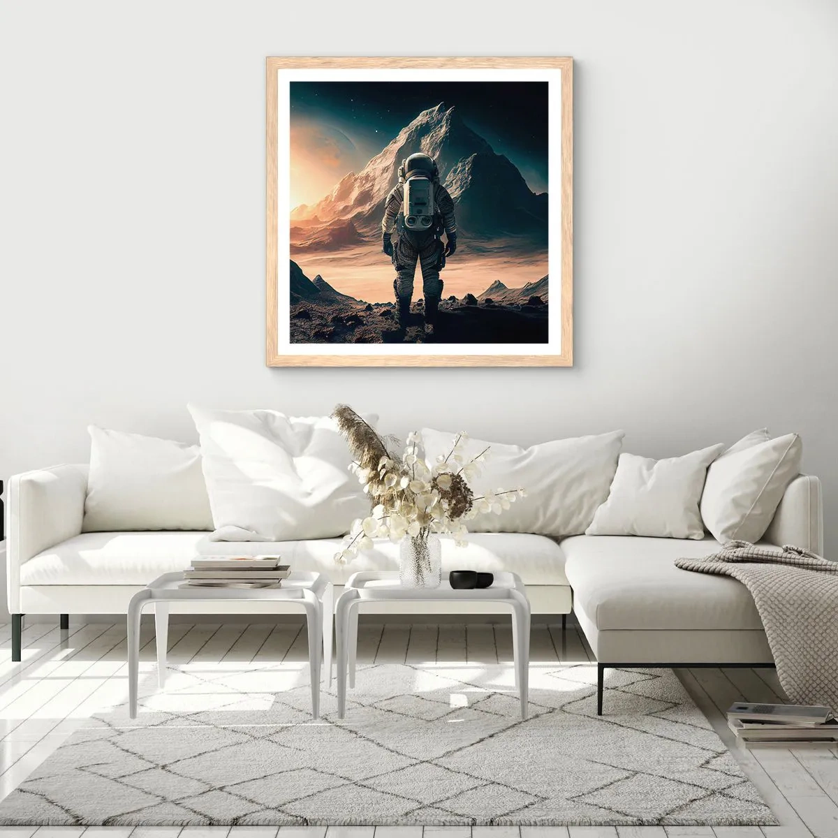 Poster in einem Rahmen aus heller Eiche - Neue Herausforderung - 30x30 cm